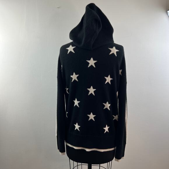 PRVLG Threads Of Privilege Black White Hoodie Cashmere Stars Pullover Medium M - Picture 8 of 11
